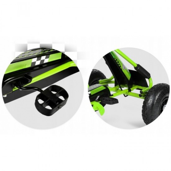 Kart cu pedale si roti gonflabile Gokart RK-594 Ricokids 759402 Verde