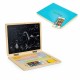 Laptop educational din lemn cu magnet si taste din lemn Ecotoys G068 - Albastru