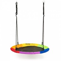 Leagan pentru copii rotund tip cuib de barza suspendat 100 cm Ecotoys MIR6001- Multicolor