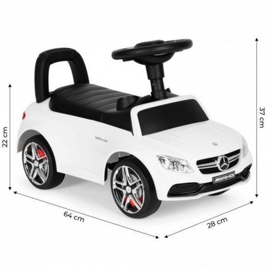 Masinuta de impins cu sunete Mercedes Ecotoys 638 - Alb