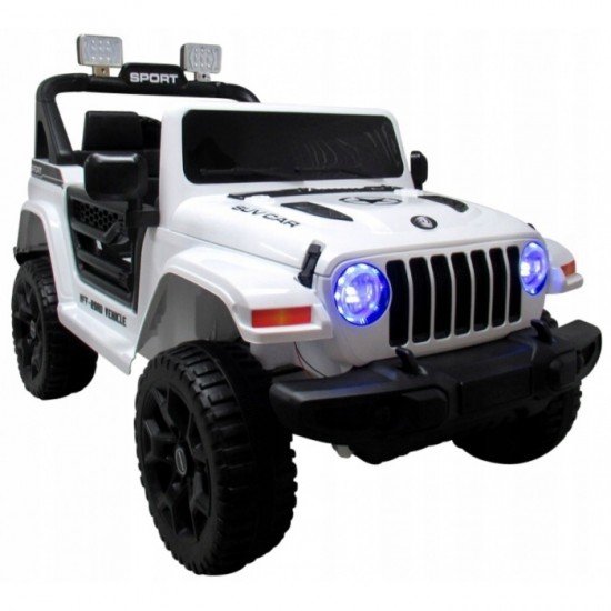 Masinuta electrica cu telecomanda cu baterii si functie de balansare Jeep X10 TS-159 R-Sport - Alb