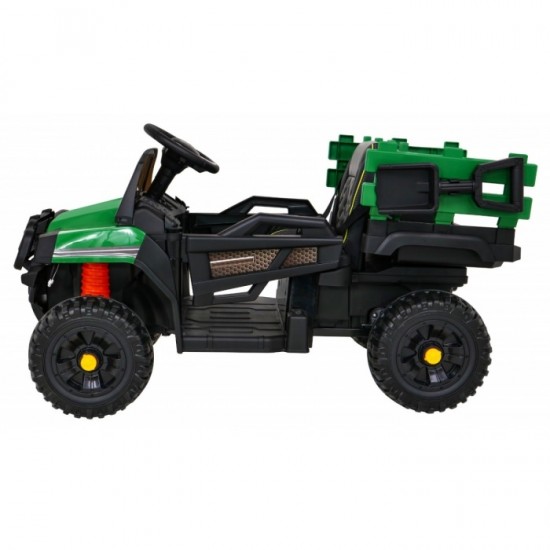 Masinuta electrica cu telecomanda Farmer Pick-Up, roti EVA, scaun tapitat, 116x66x65 cm, putere 70W - Verde Masinuta electrica cu telecomanda Farmer Pick-Up, roti EVA, scaun tapitat, 116x66x65 cm, putere 70W - Verde