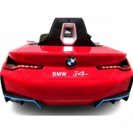 Masinuta electrica cu telecomanda, roti din spuma EVA, scaun din piele ecologica, varsta 1-5 ani, BMW I4 - Rosu