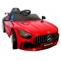 Masinuta electrica cu telecomanda, roti din spuma EVA si scaun din piele Mercedes GTR R-Sport - Rosu