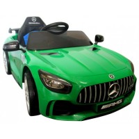 Masinuta electrica cu telecomanda, roti din spuma EVA si scaun din piele Mercedes GTR R-Sport - Verde