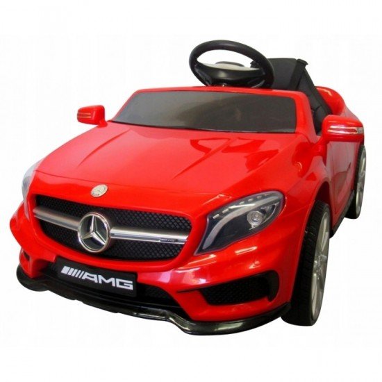 Masinuta electrica cu telecomanda, roti EVA, scaun piele Mercedes GLA45 - Rosu