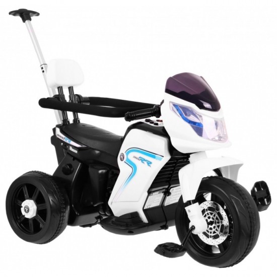 Motocicleta electrica 3 in 1, HL108, roti si scaun din plastic, 78x39x59 cm, putere 20W - Alb