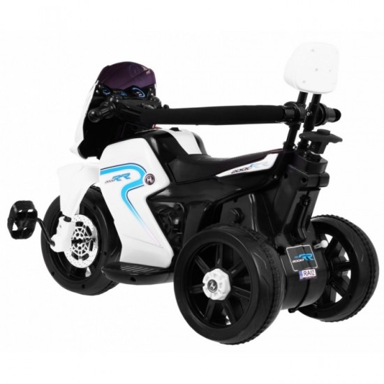 Motocicleta electrica 3 in 1, HL108, roti si scaun din plastic, 78x39x59 cm, putere 20W - Alb