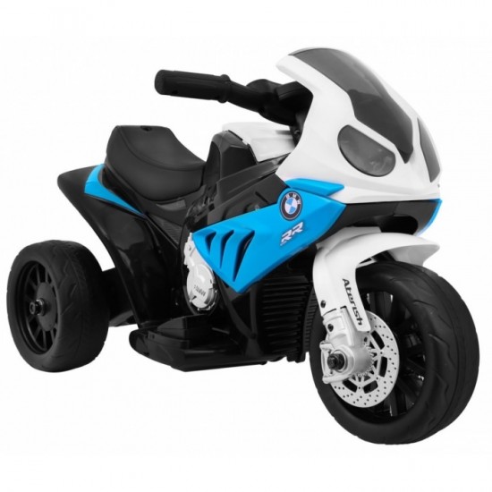 Motocicleta electrica BMW S1000 RR MINI, roti din plastic, scaun tapitat, 67x35.5x42 cm, putere 6V - Albastru