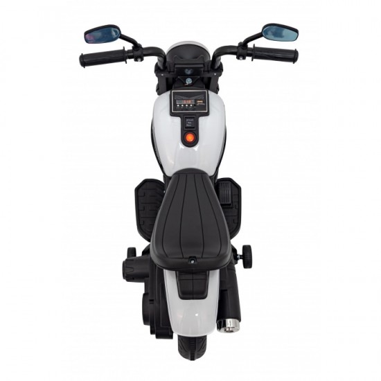 Motocicleta electrica Chopper Faster AHL008, roti si scaun din plastic, 78x30x55 cm, putere 20W - Alb