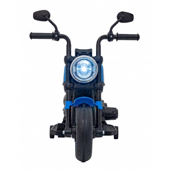 Motocicleta electrica Chopper Faster AHL008, roti si scaun din plastic, 78x30x55 cm, putere 20W - Albastru