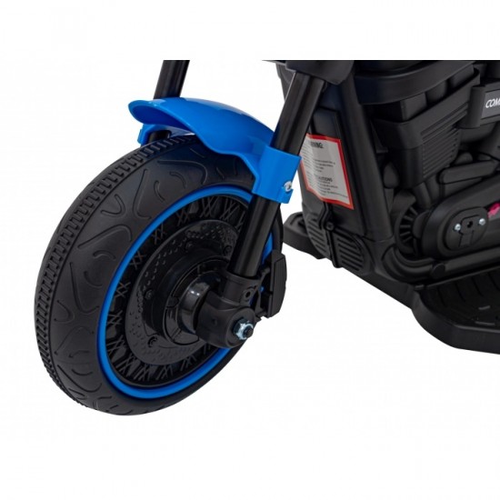 Motocicleta electrica Chopper Faster AHL008, roti si scaun din plastic, 78x30x55 cm, putere 20W - Albastru