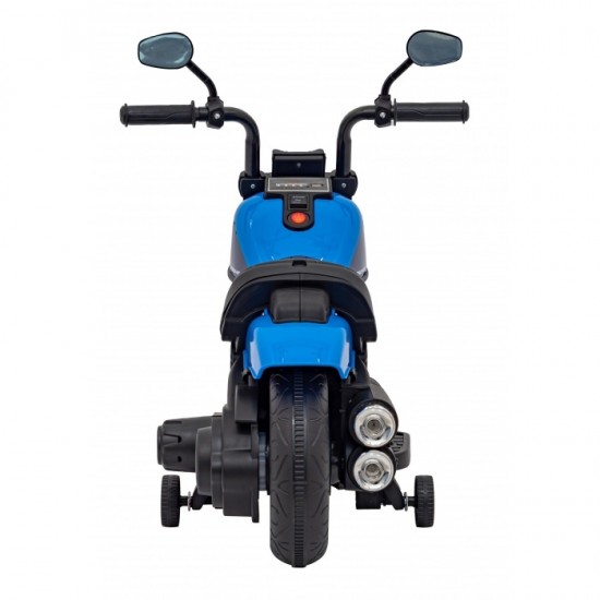 Motocicleta electrica Chopper Faster AHL008, roti si scaun din plastic, 78x30x55 cm, putere 20W - Albastru