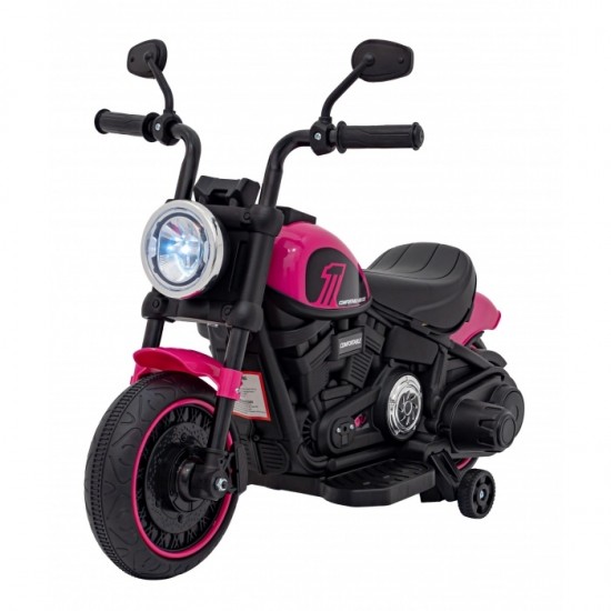 Motocicleta electrica Chopper Faster AHL008, roti si scaun din plastic, 78x30x55 cm, putere 20W - Roz