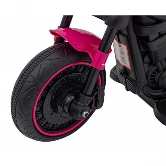 Motocicleta electrica Chopper Faster AHL008, roti si scaun din plastic, 78x30x55 cm, putere 20W - Roz