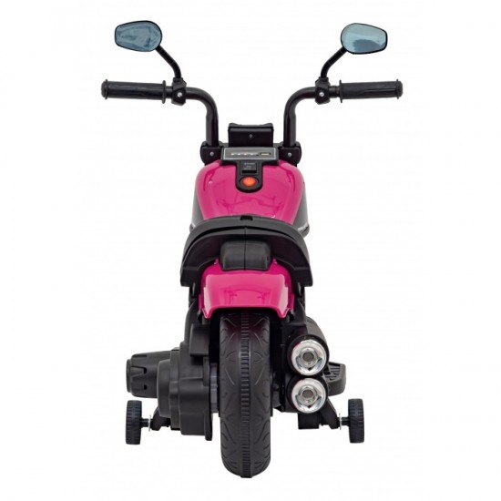 Motocicleta electrica Chopper Faster AHL008, roti si scaun din plastic, 78x30x55 cm, putere 20W - Roz