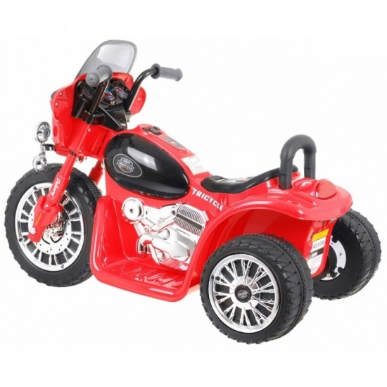 Motocicleta electrica Chopper JT568, roti si scaun din plastic, 79x46x54, putere 20W - Rosu