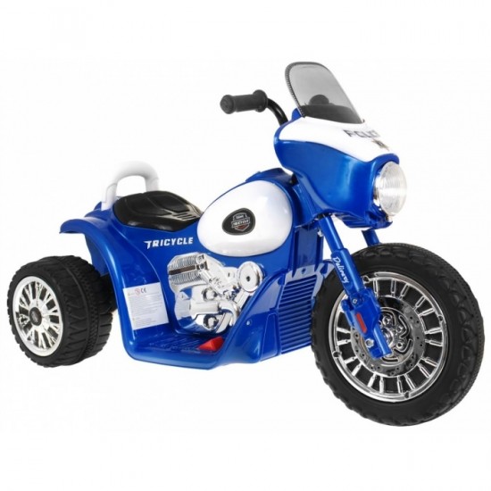 Motocicleta electrica Chopper JT568, roti si scaun din plastic, 79x46x54, putere 20W - Albastru