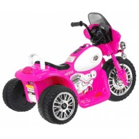 Motocicleta electrica Chopper JT568, roti si scaun din plastic, 79x46x54 cm, putere 20W - Roz