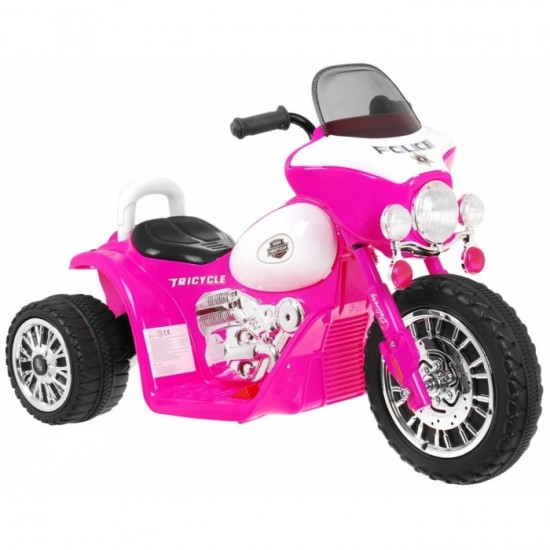 Motocicleta electrica Chopper JT568, roti si scaun din plastic, 79x46x54 cm, putere 20W - Roz