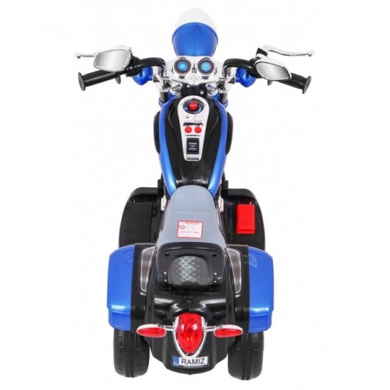 Motocicleta electrica Chopper NightBike TR1501, roti si scaun din plastic, 92x34x63 cm, putere 6V - Albastru