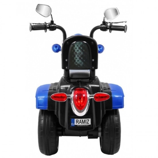 Motocicleta electrica Chopper NightBike TR1501, roti si scaun din plastic, 92x34x63 cm, putere 6V - Albastru