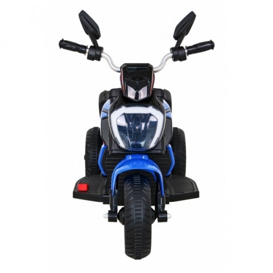 Motocicleta electrica Fast Tourist, roti din plastic, scaun tapitat, 83x35x63 cm, putere 18W - Albastru