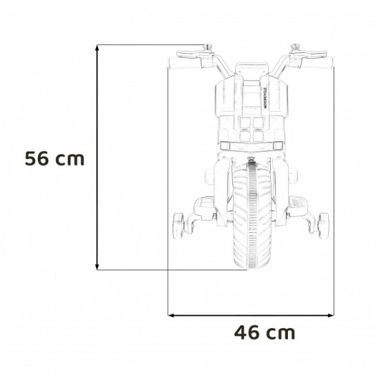 Motocicleta electrica Future QLS-805, roti din plastic + 2 roti ajutatoare, 88x46x56 cm, putere 25W - Alb