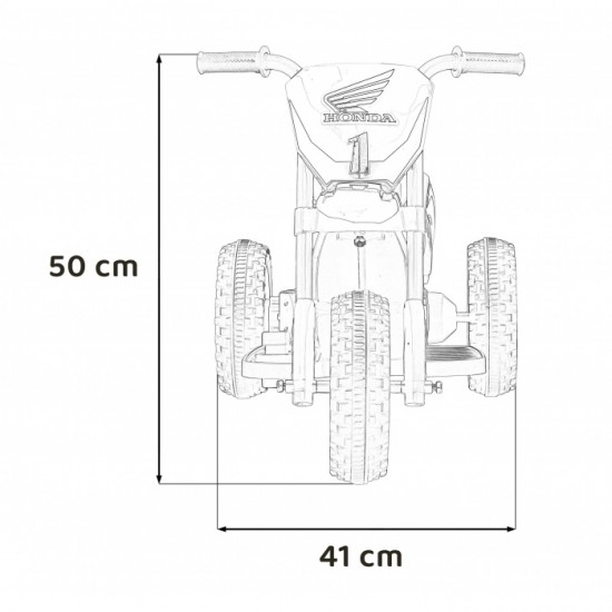 Motocicleta electrica Honda CRF 450R, roti din plastic, 70x41x50 cm, putere 30W - Rosu