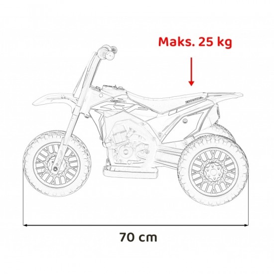 Motocicleta electrica Honda CRF 450R, roti din plastic, 70x41x50 cm, putere 30W - Verde