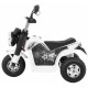 Motocicleta electrica MiniBike, roti din plastic, scaun tapitat, 71x53x57 cm, putere 6V - Alb