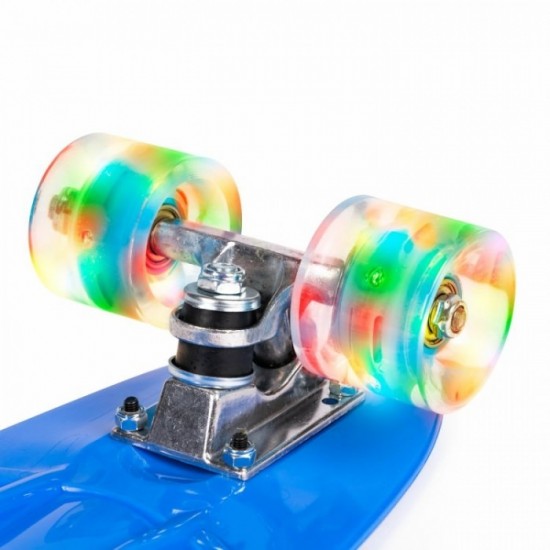 Penny board pentru copii cu lumini LED - Albastru