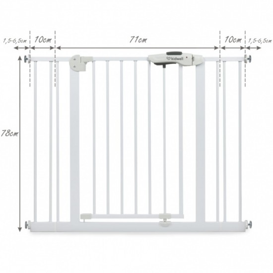 Poarta de siguranta 74-105 cm Kidwell Guarda - Alb