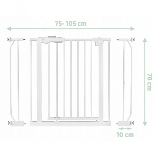 Poarta siguranta 75-105 cm Nukido 718000 - Alb