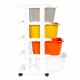 Raft pe roti cu 4 compartimente pentru depozitarea jucariilor ModernHome - Multicolor Raft pe roti cu 4 compartimente pentru depozitarea jucariilor ModernHome - Multicolor