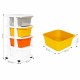 Raft pe roti cu 4 compartimente pentru depozitarea jucariilor ModernHome - Multicolor Raft pe roti cu 4 compartimente pentru depozitarea jucariilor ModernHome - Multicolor