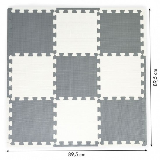Covoras de joaca pentru copii 9 elemente ECOEVA010 - Gri