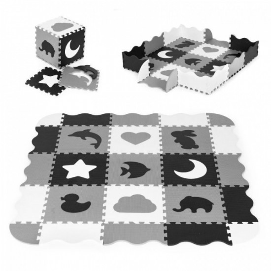 Salteluta de joaca tip puzzle cu pereti, 25 elemente, Ecotoys ECOEVA015