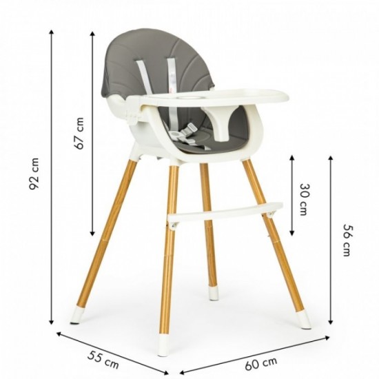 Scaun de masa 2 in 1 Ecotoys HA-004 - Gri