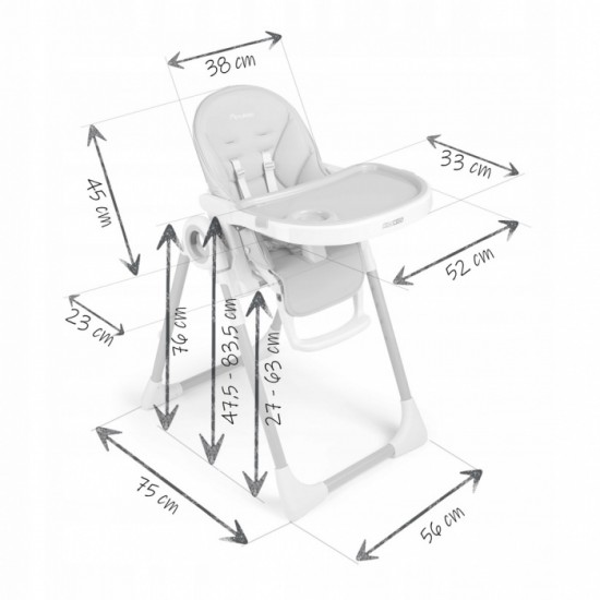 Scaun de masa multifunctional Nukido Belo 700504 - Albastru deschis