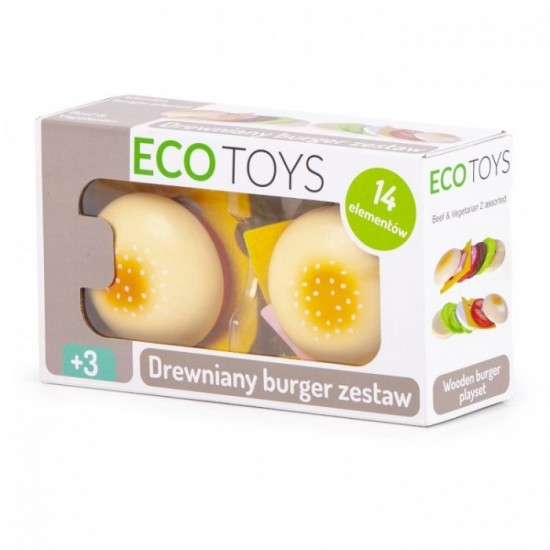 Set de 2 burgeri din lemn Ecotoys 4220