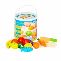 Set de fructe si legume din lemn, 13 elemente, Ecotoys HC517244