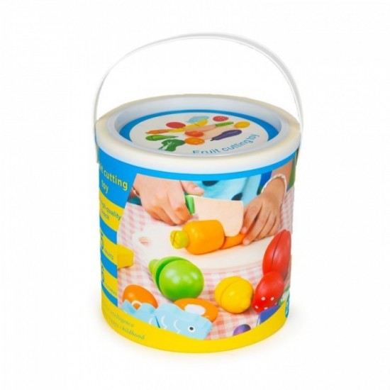 Set de fructe si legume din lemn, 13 elemente, Ecotoys HC517244