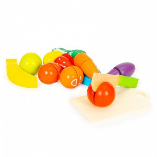 Set de fructe si legume din lemn, 13 elemente, Ecotoys HC517244