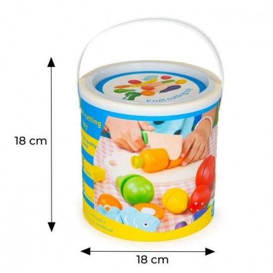 Set de fructe si legume din lemn, 13 elemente, Ecotoys HC517244