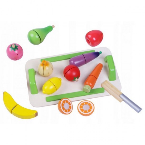 Set de fructe si legume din lemn Ecotoys