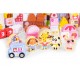 Set educational cu blocuri din lemn, 116 piese, Candy City Ecotoys ME433