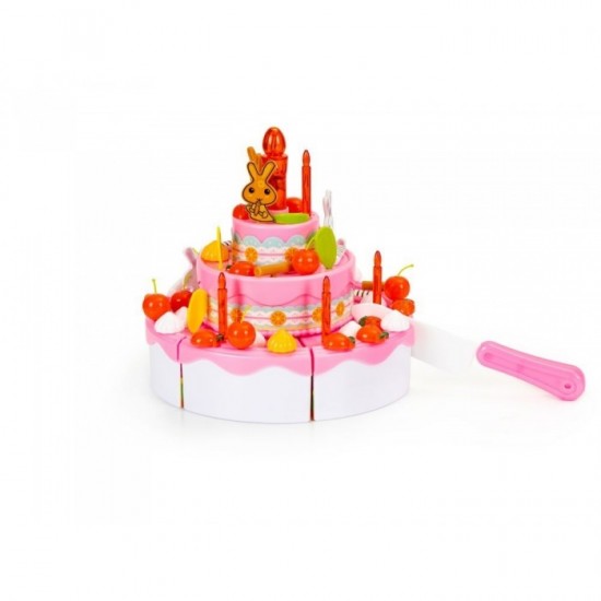 Set tort aniversar cu accesorii, 125 de elemente, Ecotoys HC441048