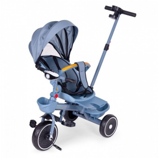 Tricicleta 2 in 1 pentru copii, scaun rotativ 360°, roti din spuma EVA, Ecotoys WQL-066-18 - Albastru Tricicleta 2 in 1 pentru copii, scaun rotativ 360°, roti din spuma EVA, Ecotoys WQL-066-18 - Albastru