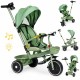 Tricicleta 2 in 1 pentru copii, scaun rotativ 360°, roti din spuma EVA, Ecotoys WQL-066-18 - Verde Tricicleta 2 in 1 pentru copii, scaun rotativ 360°, roti din spuma EVA, Ecotoys WQL-066-18 - Verde